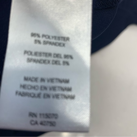 Nina Leonard Dress Medium Flare  Stretch‎ Knit Navy Blue Pockets Career Travel - Picture 7 of 9